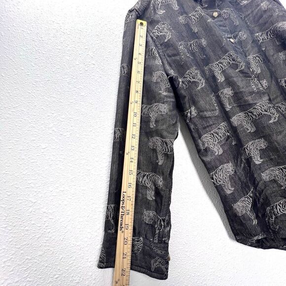 Angelique Made In Heaven Dress Shirt Tiger safari Print Womens unisex size M - Picture 7 of 11